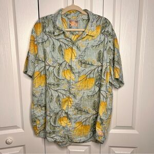 It's‎ 5 O'Clock Somewhere Men’s XXL Cotton Hawaiian Short Sleeve Shirt Floral